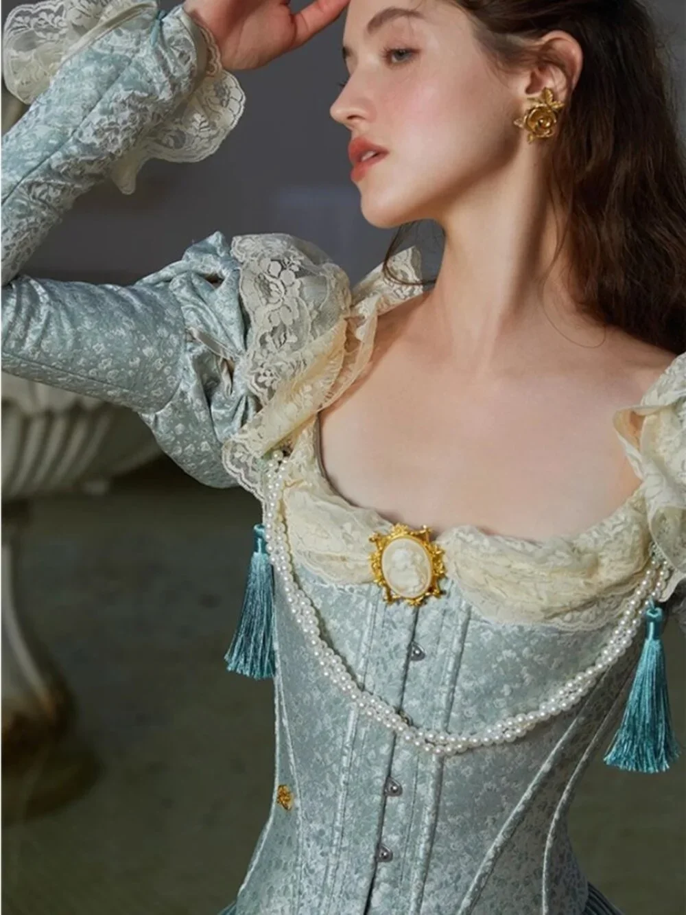 **NWT** DISCONTINUED LaceMade Princess Jasmine Casual Classic Lolita Corset Top - Picture 4 of 16